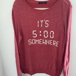 WILDFOX RED ITS 5:00 SOMEWHERE SWEATSHIRT